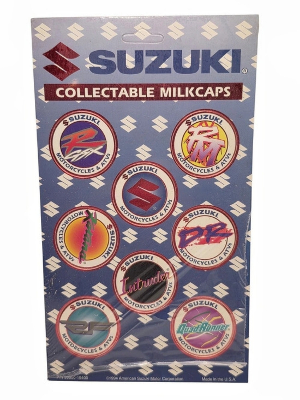 Vintage 1994 Suzuki Motorcycle ATV Collectable Milkcaps Pogs RM GSXR DR Katana